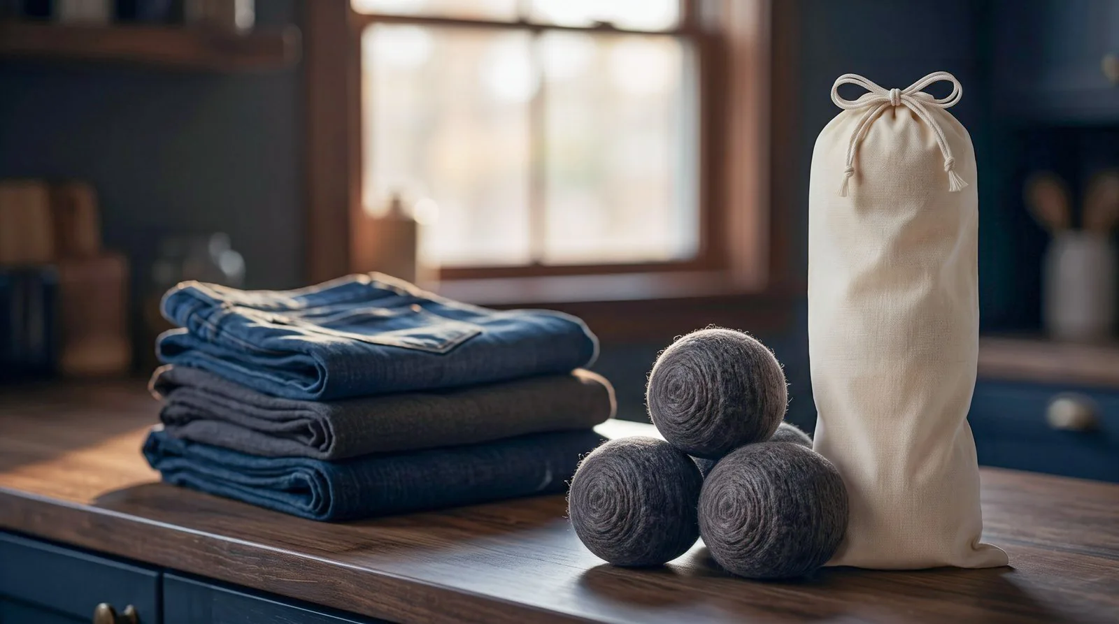 Wovly Dark on folded denim
